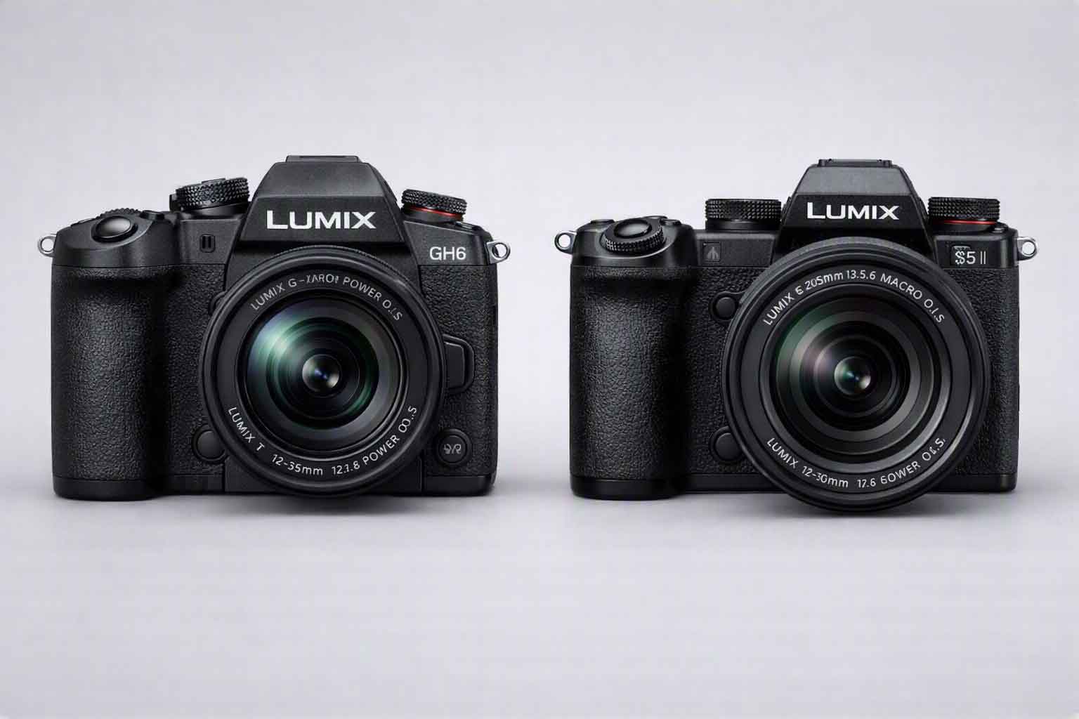 Panasonic GH6 and Panasonic Lumix S5 II cameras side by side